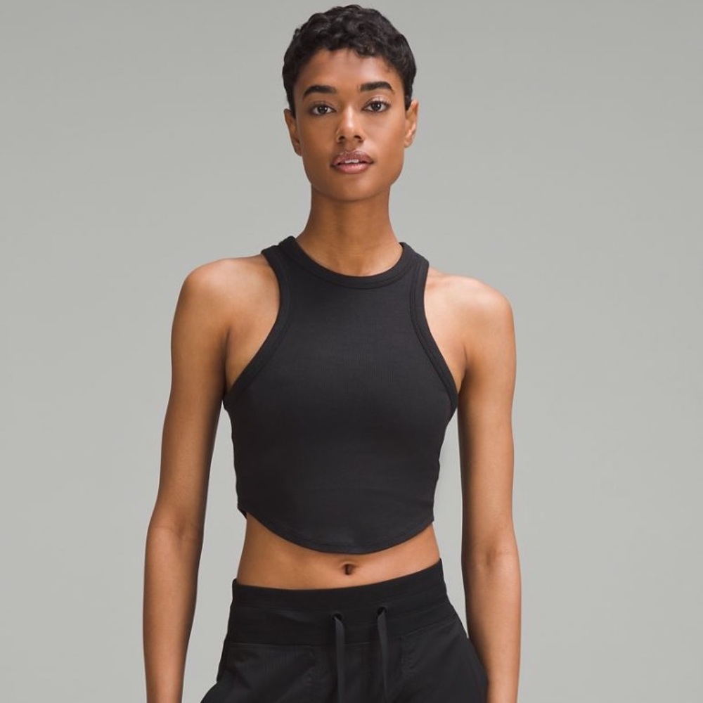 NWT Lululemon Black Hold Tight Cropped Tank. Stretchy, 2nd Skin, Snug fit